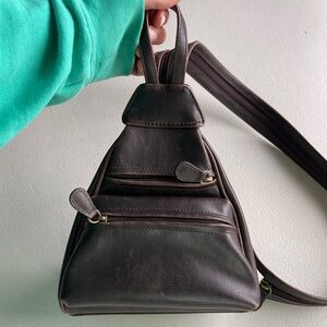 Liz Claiborne brown vintage leather crossbody bag